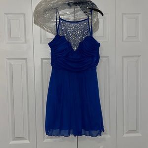 Blue Rhinestone Homecoming/Mini Dress